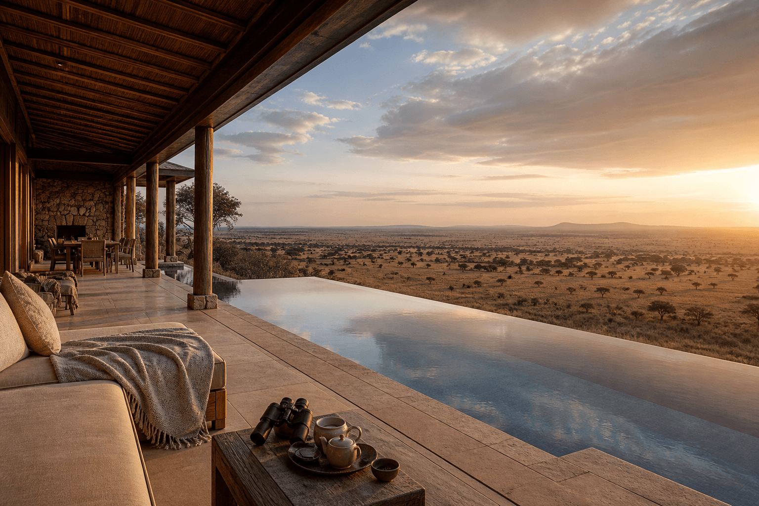 Private safari retreat with a pool and open views