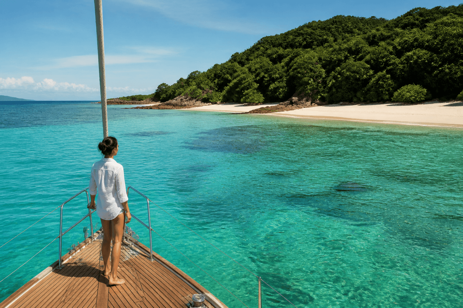 Tropical shoreline and blue water on Ishigaki Island